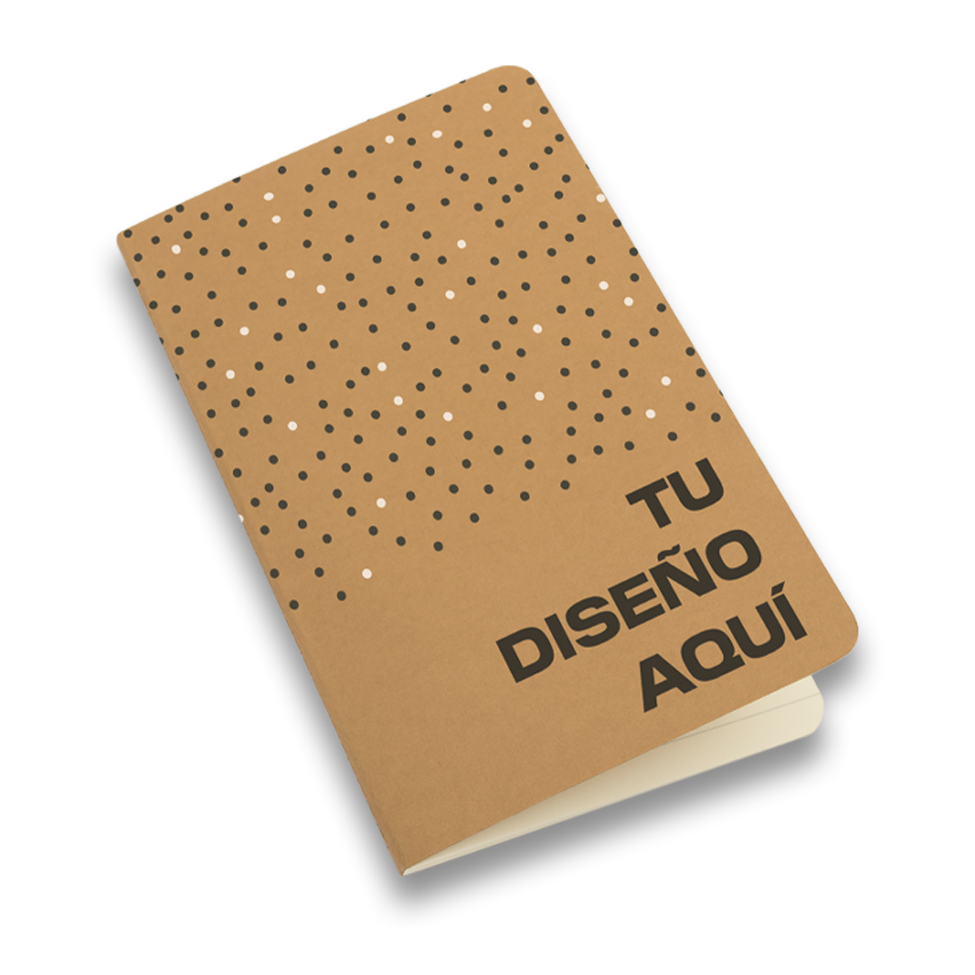 Pack 25 Libretas Ecológicas Kraft 14 x 21 cms 40 hojas Bond - Diseño Personalizado
