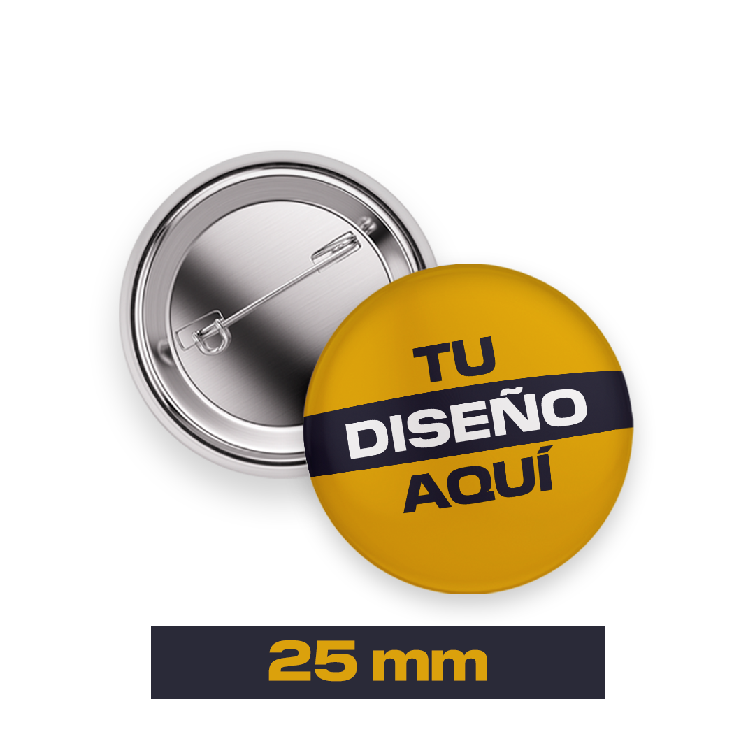 50 Chapitas 25mm Metálica - Diseño Personalizado