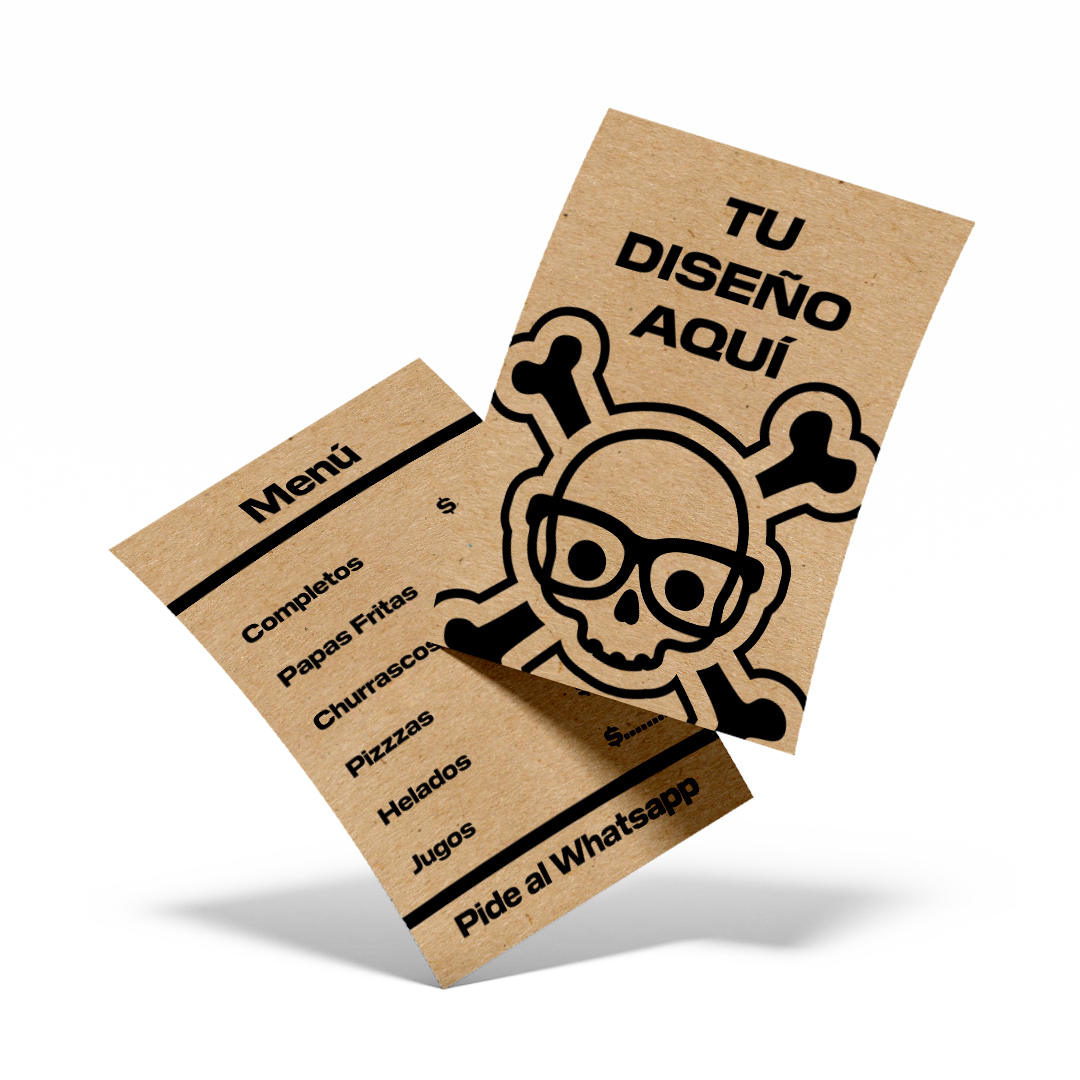 100 Flyers Ecológicos Papel Kraft 10x14cms