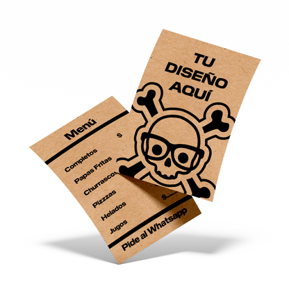 100 Flyers Ecológicos Papel Kraft 10x14cms
