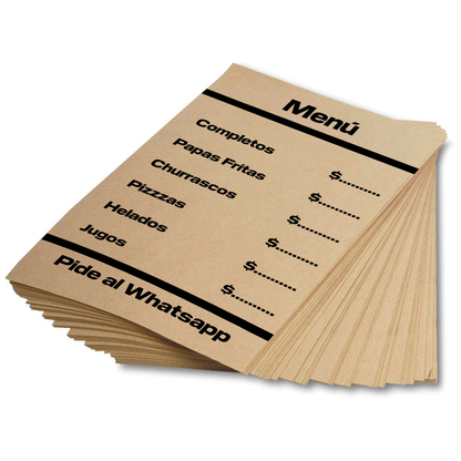 100 Flyers Ecológicos Papel Kraft 10x14cms